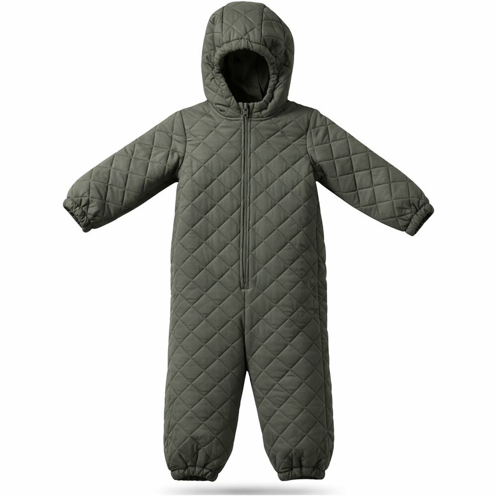 WHEAT Thermosuit Harley Quilted Hooded Snowsuit Olive Size 18M 86 DWR Insulated